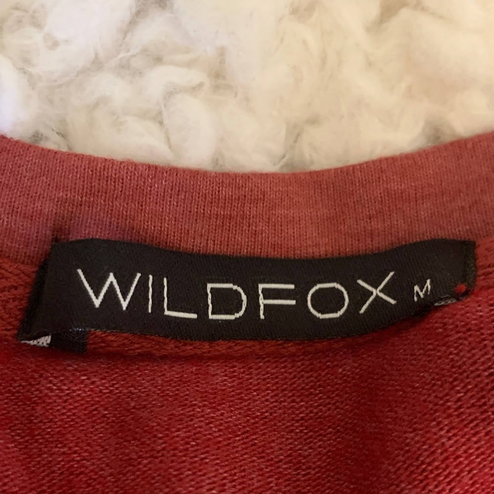New Soft Wildfox Burgundy “Indoorsy” V-Neck Sweater Jumper M - Picture 8 of 8